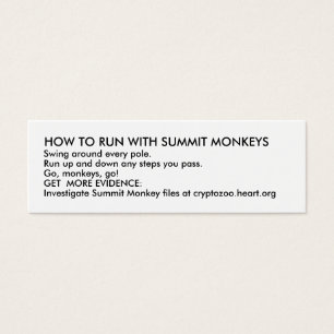 COMMENT COURIR AVEC DES SINGES DE SOMMET