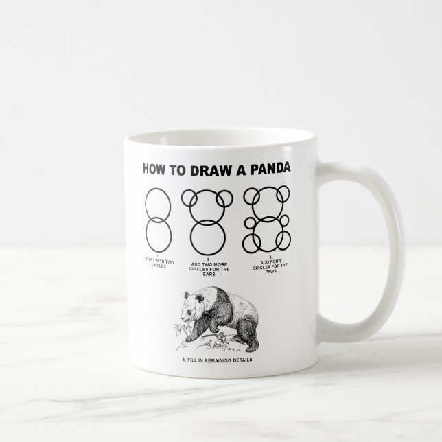 Comment dessiner une tasse drôle de panda (Droite)