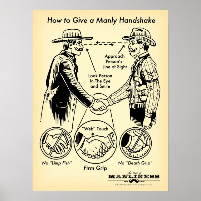 Comment donner une affiche Manly Handshake (Devant)