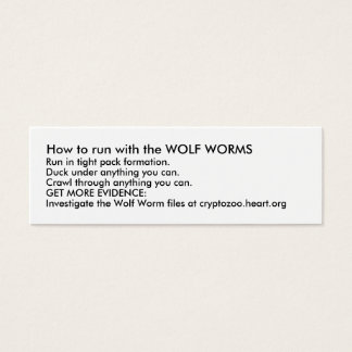 Comment exécuter avec WOLF WORMS