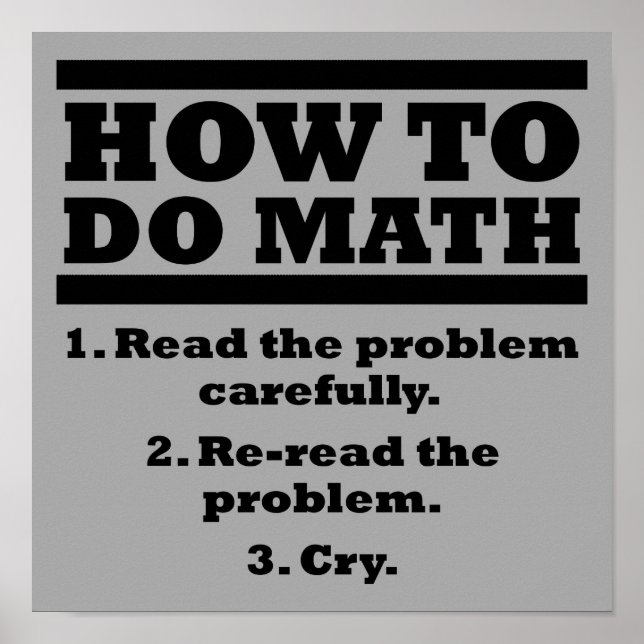 Comment faire Math Funny Poster Signe (Devant)