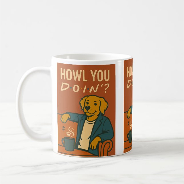 "COMMENT FAIS-TU ?" Chien sur canapé café Mug (Gauche)