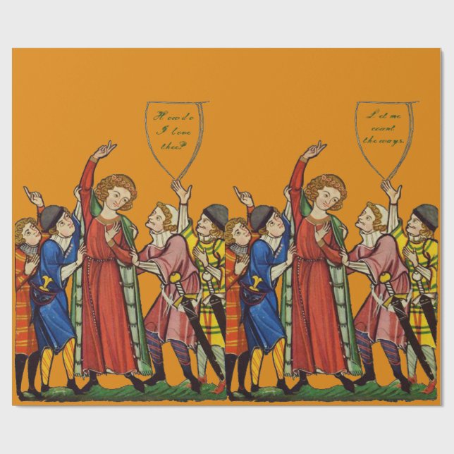 Comment t'aime-t-on ? papier cadeau (Plat)