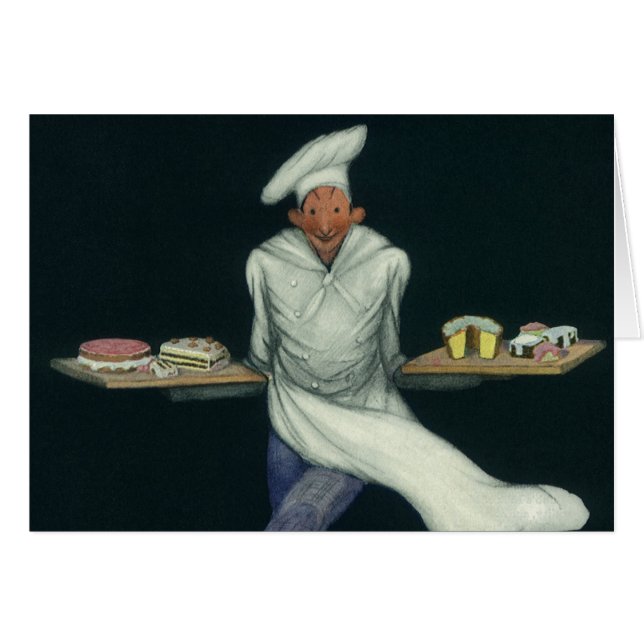 Commerce alimentaire vintage, boulanger avec desse (Devant horizontal)