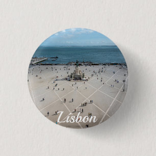 Commerce Square from above in Lisbon, Portugal 1 Inch Round Button