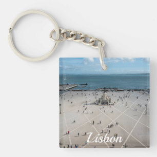 Commerce Square from above in Lisbon, Portugal Keychain