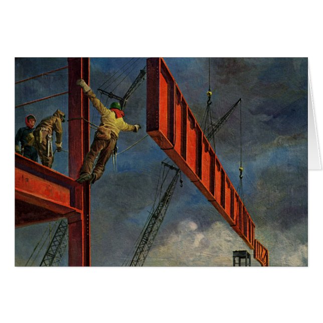 Commerce vintage, travailleurs de la construction  (Devant horizontal)