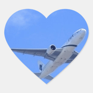 Commercial Airliner Heart Sticker