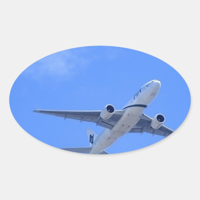 Commercial Airliner Oval Sticker (Front)