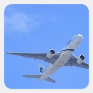 Commercial Airliner Square Sticker