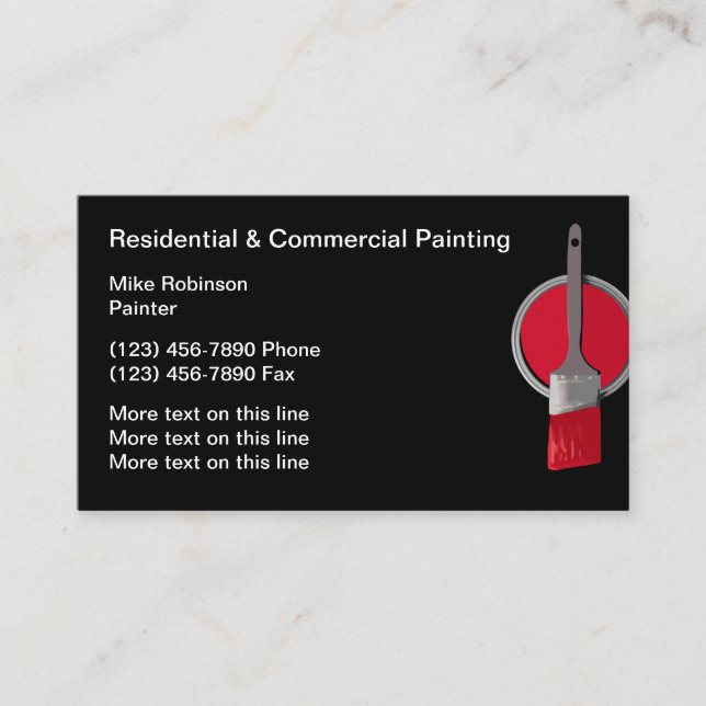 Commercial And Residential Painting Business Card (Front)
