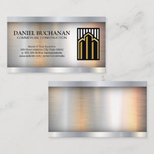 Commercial Buildings   Metallic Background Business Card