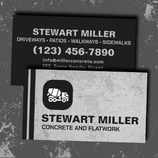 Commercial Concrete Flatwork Construction Business Card