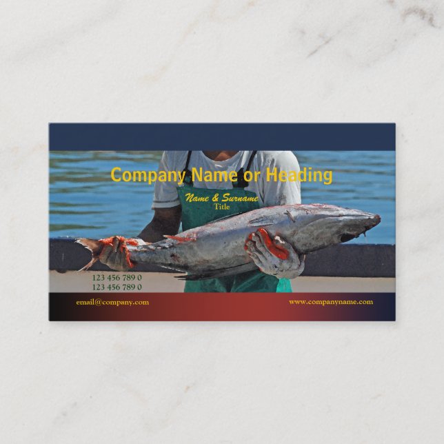 Commercial fishing harbour tuna CUSTOMIZE Business Card (Front)