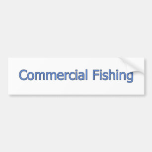 Commercial Fishing Logo (blue text) Bumper Sticker