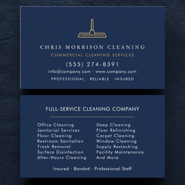 Commercial Janitorial Cleaning  Business Card (Creator Uploaded)