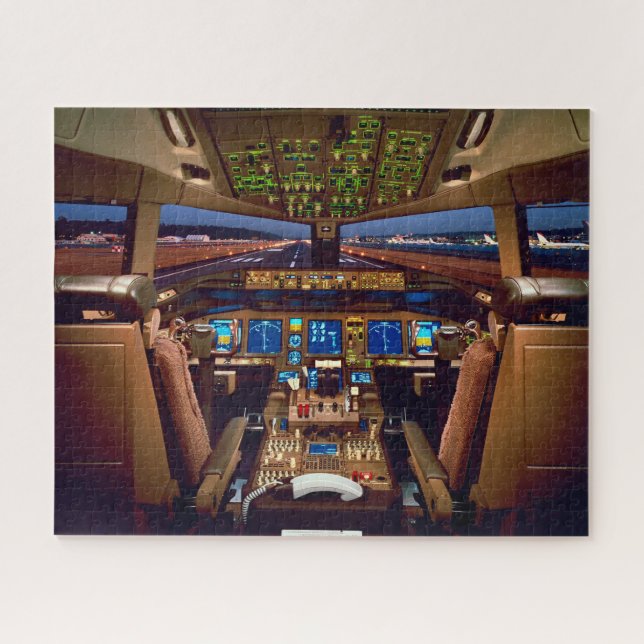 Commercial Jet Cockpit Jigsaw Puzzle (Horizontal)