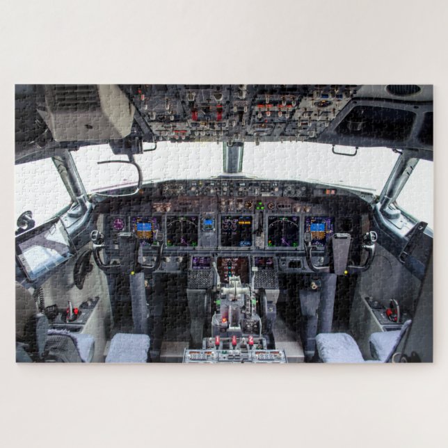 Commercial Jet Cockpit  Jigsaw Puzzle (Horizontal)