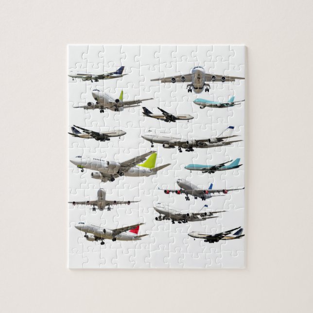 Commercial Jet Variety Pattern Jigsaw Puzzle (Vertical)