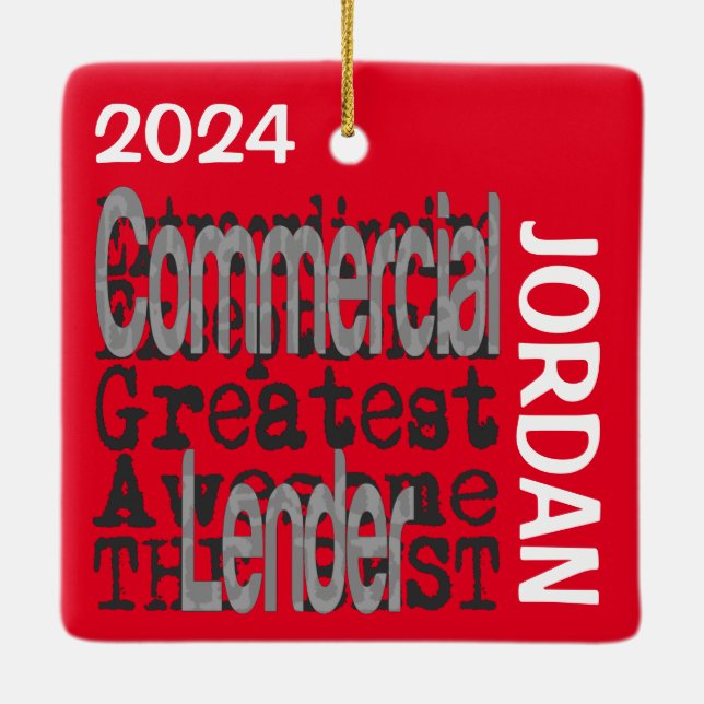 Commercial Lender Extraordinaire CUSTOM Ceramic Ornament (Back)