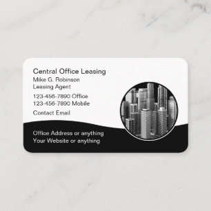 Commercial Real Estate Office Leasing Business Card