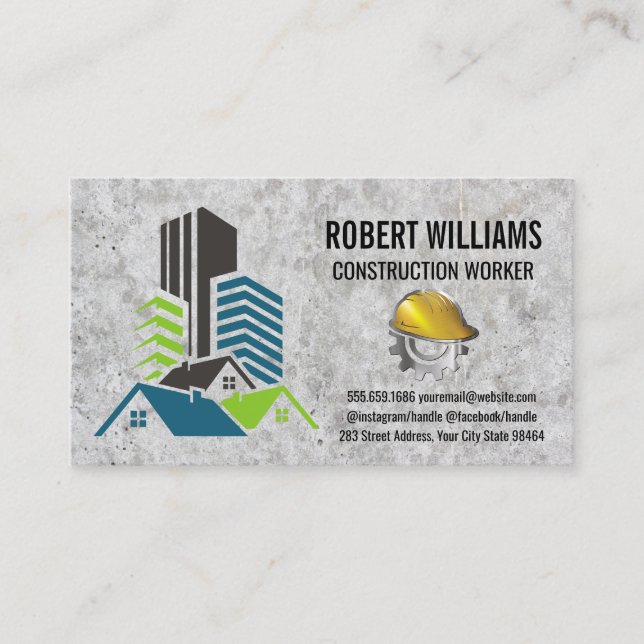 Commercial Sky Scraper Real Estate | Construction Appointment Card (Front)