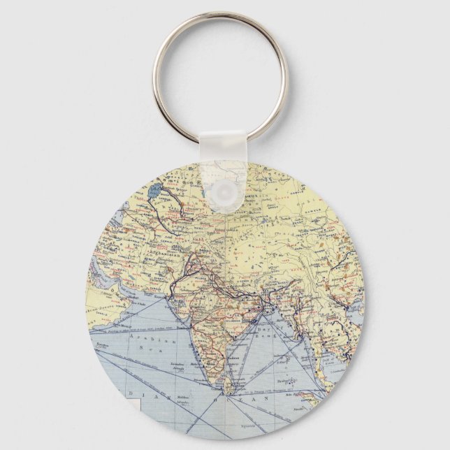 Commercial Trade Routes | South Asia Keychain (Front)