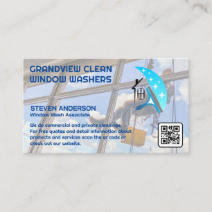 Commercial Window Cleaner Sanitizing Services Business Card