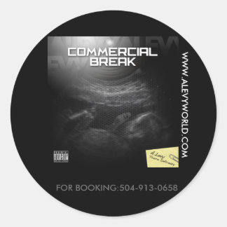 commercialbreak cover, WWW.ALEVYWORLD.COM, FOR ... Classic Round Sticker