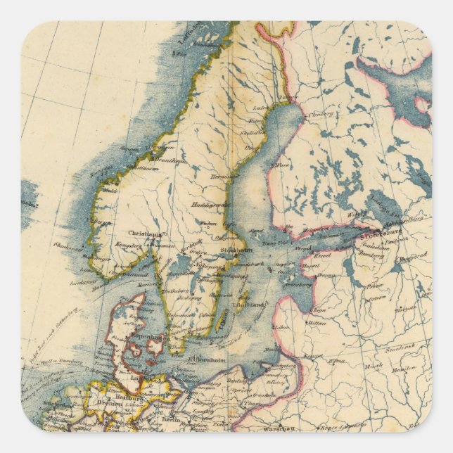 Commerciale Industrial Map of Europe Square Sticker (Front)