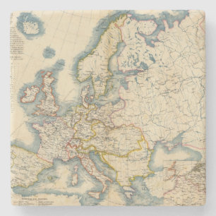 Commerciale Industrial Map of Europe Stone Coaster