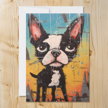 Commical and Whimsical Boston Terrier Dog