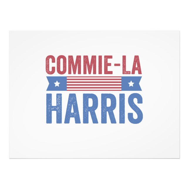 Commie-La Harris 2024 Funny Anti Kamala Harris Photo Print (Front)