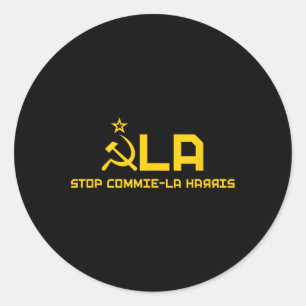Commie-la Kamala Harris Tim Wheimer Coach 2024 La  Classic Round Sticker