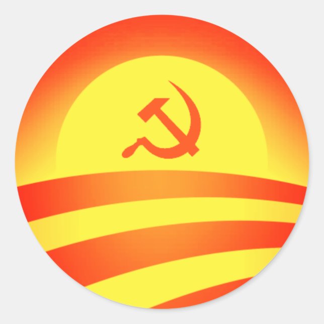 Commie Obama Logo Round Sticker (Front)