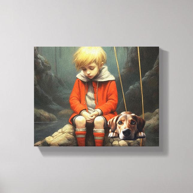 Commiserating Stretched Canvas Print (Front)