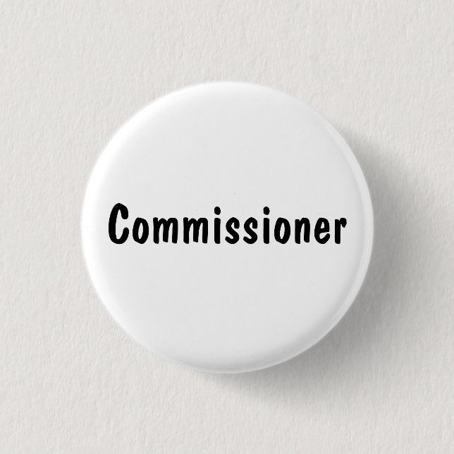 Commissioner 1 Inch Round Button (Front)
