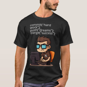 Commit, Push, Merge – Programmer T-Shirt