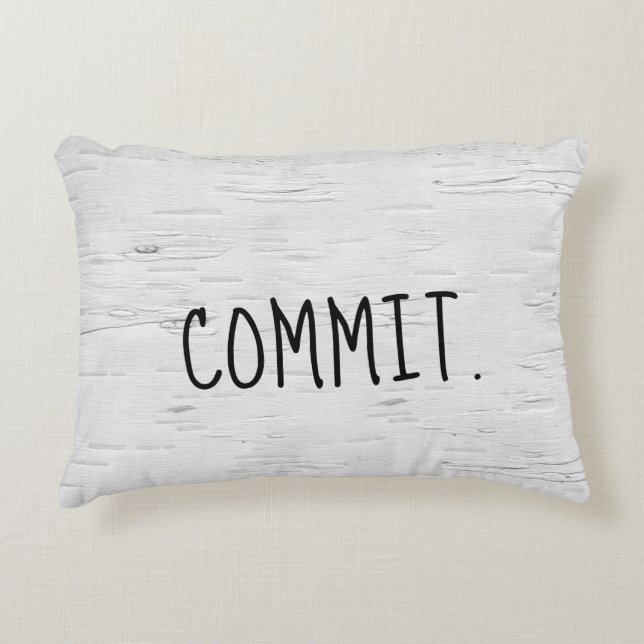 COMMIT Text On Birch Tree  Accent Pillow (Front)