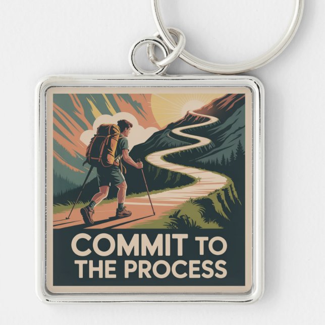 Commit To The Process Keychain (Front)