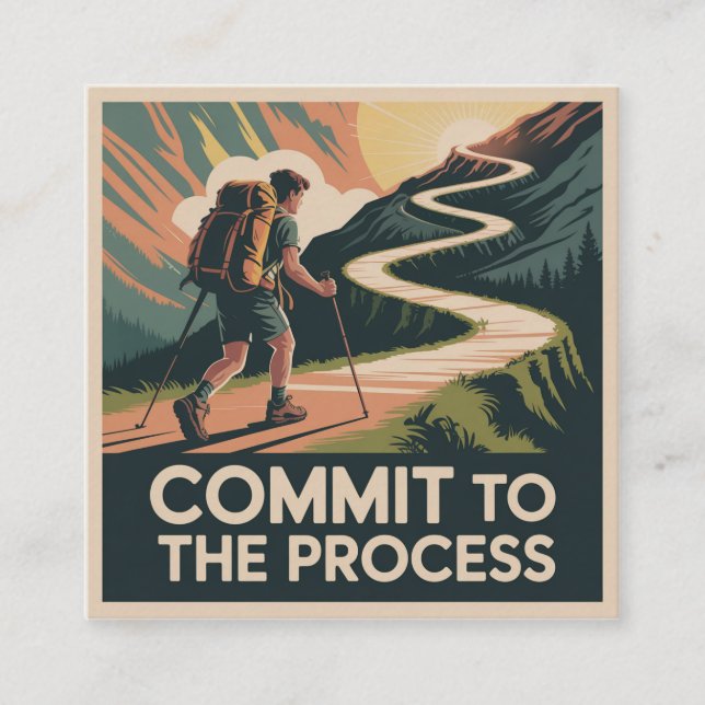 Commit To The Process Square Business Card (Front)