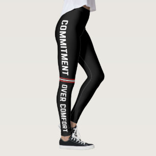 Commitment Over Comfort Gym Motivation Leggings