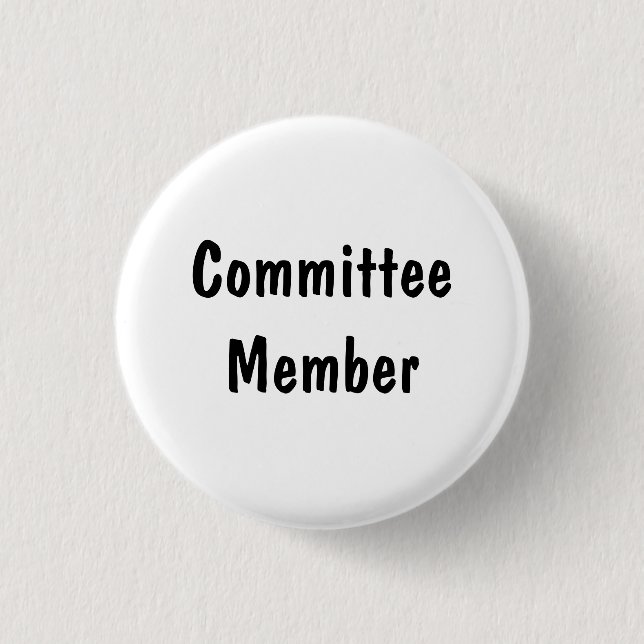 Committee Member 1 Inch Round Button (Front)