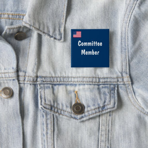 Committee Member 2 Inch Square Button