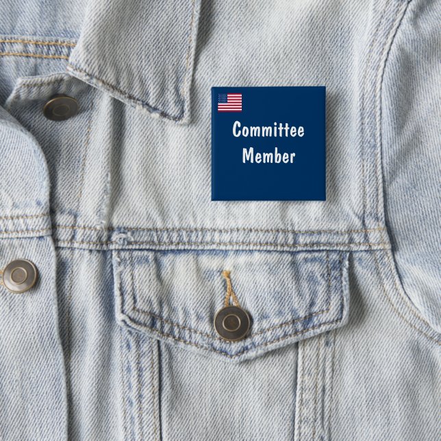 Committee Member 2 Inch Square Button (In Situ)