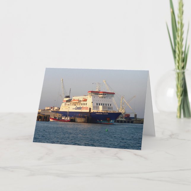 Commodore Clipper in St Peter Port Guernsey Holiday Card (Front)