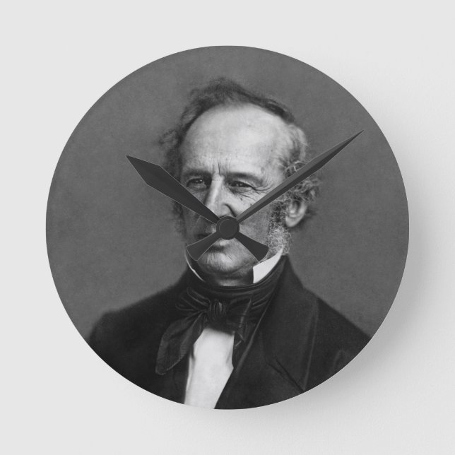 Commodore Cornelius Vanderbilt Portrait circa 1850 Round Clock (Front)