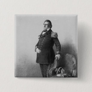 Commodore Matthew Calbraith Perry 2 Inch Square Button