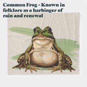 Common British Frog Goblincore Nature Art Fleece Blanket