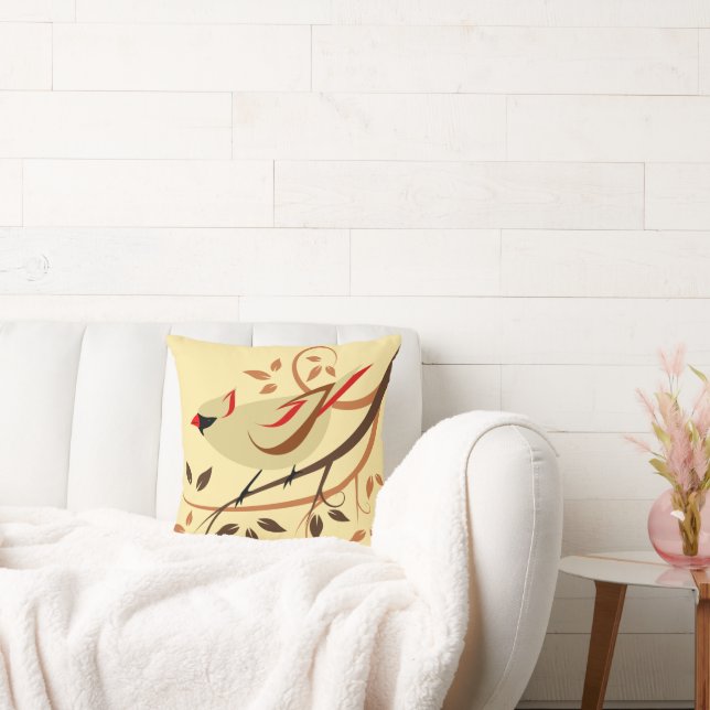 Common Cardinal Throw Pillow (Couch)